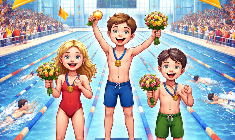 Schüler:innen im Hallenbad